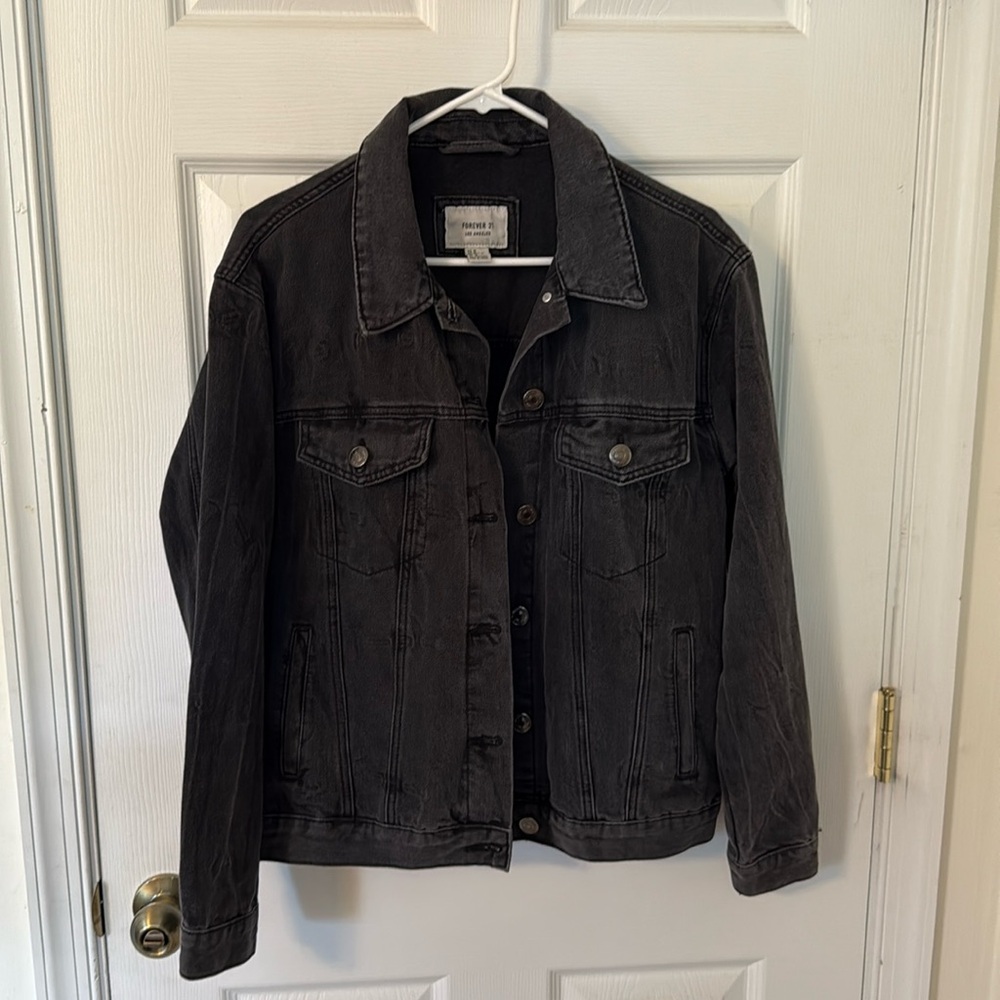 Forever 21 Charcoal Denim Jacket